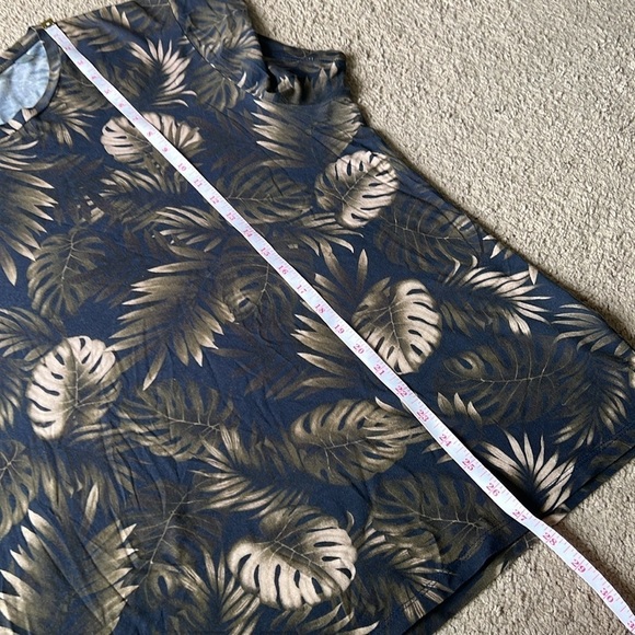 Vince Mens Two Piece Tropical Palm Leaf Printed Lounge Sweat Short T Shirt Set - Picture 8 of 10